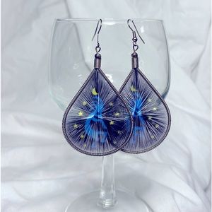 Blue and black earrings